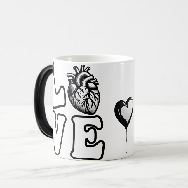 Caneca Mágica Coração Humano Anatômico AMOR  (Frente Esquerda)