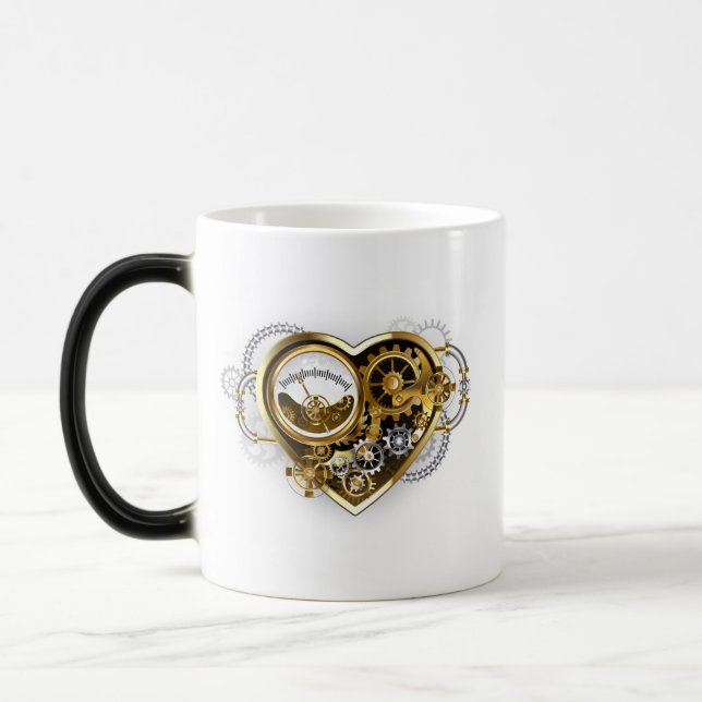Caneca Mágica Coração Steampunk com Manômetro (Esquerda)