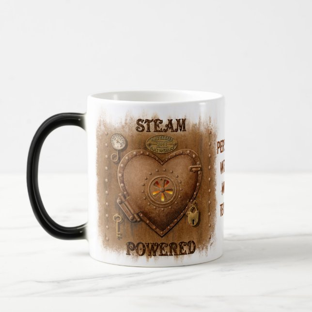 Caneca Mágica Coração Steampunk Personalizado (Esquerda)