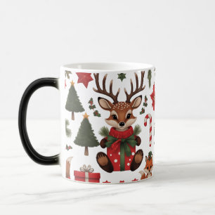 Caneca Mágica Cores de Natal de Rena e Raposa