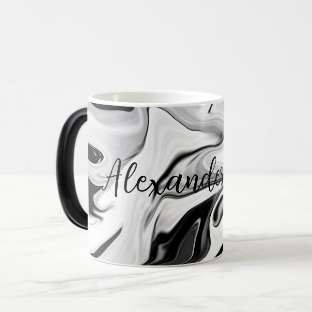 Caneca Mágica Cores retrô elegantes abstratas textura fluida dig (Frente Esquerda)