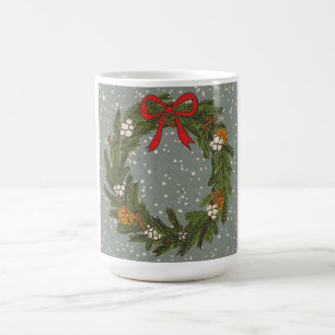 Caneca Mágica Coroa de Natal Vitoriana Vintage
