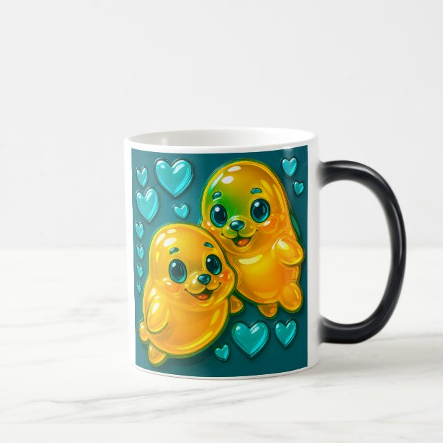 Caneca Mágica couple phoques amoureux (Direita)