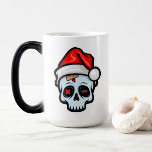 Caneca Mágica Crânio Engraçado de Natal, Estilo Cartoon