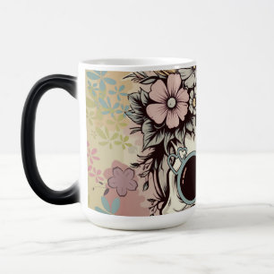 Caneca Mágica Crânio Floral "Permaneça Em Groovy", Retrospectivo