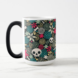 Caneca Mágica Crânio nas flores