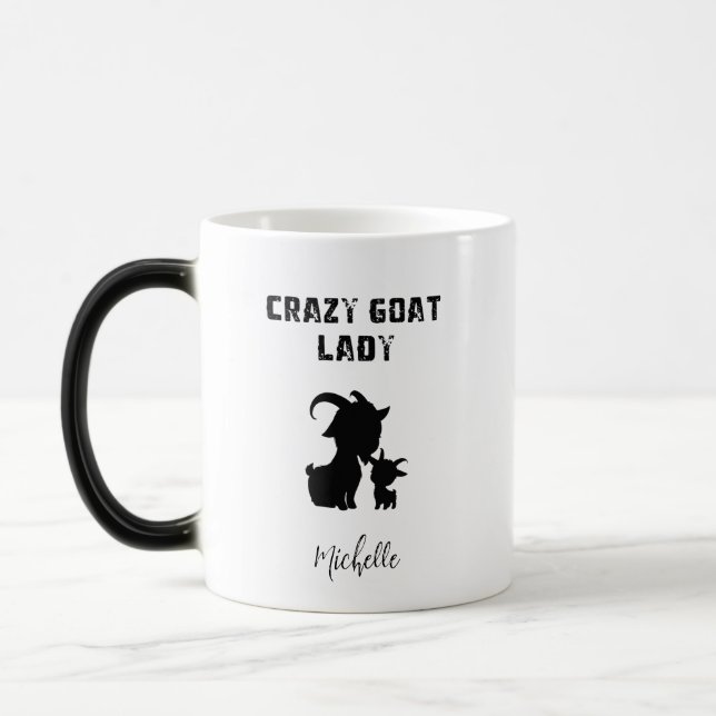 Caneca Mágica Crazy Goat Lady Funny Farm Animal Enthusiast (Esquerda)