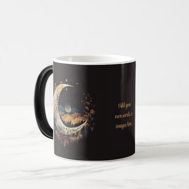 Caneca Mágica Create Your Own Boho Crescent Moon Landscape (Frente Esquerda)