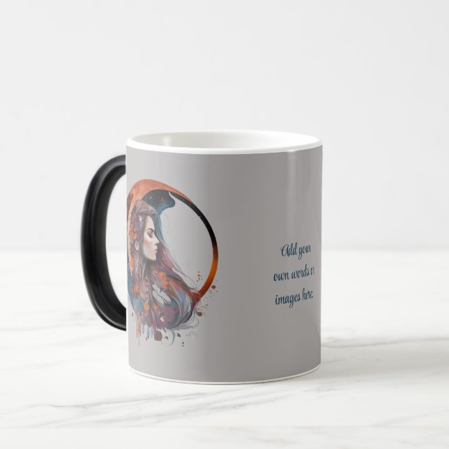 Caneca Mágica Create Your Own Floral Boho Autumn Moon (Frente Esquerda)