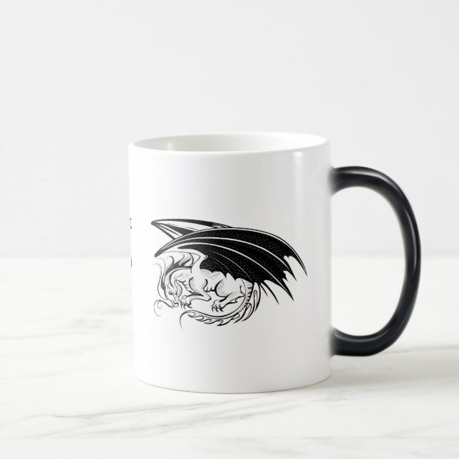 Caneca Mágica Crie seu dragão preto (Direita)