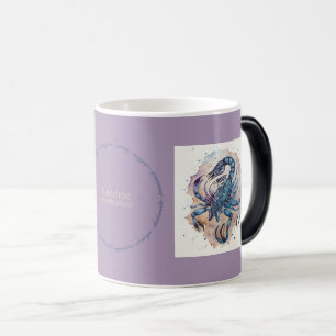 Caneca Mágica Crie seu Escorpião Místico Dourado e Azul