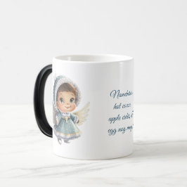 Caneca Mágica Crie seu natal de anjo, uma garota bonita