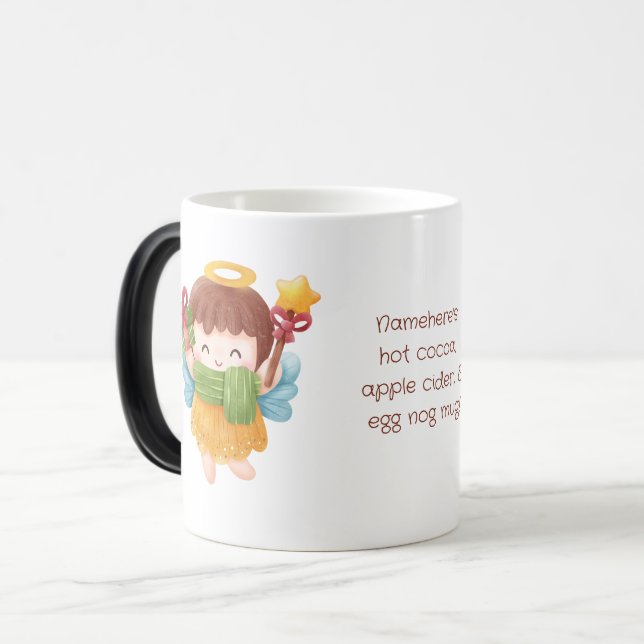 Caneca Mágica Crie seu próprio anjo de Natal bonito (Frente Esquerda)