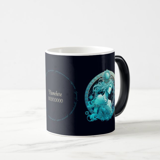 Caneca Mágica Crie seu próprio Aquário Celestial Zodiac (Frente Esquerda)