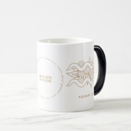 Caneca Mágica Crie seu próprio aquário Dourado e branco elegante