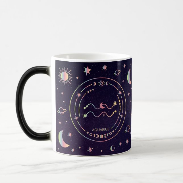 Caneca Mágica Crie seu próprio Astrologia Zodiac Aquarius (Esquerda)