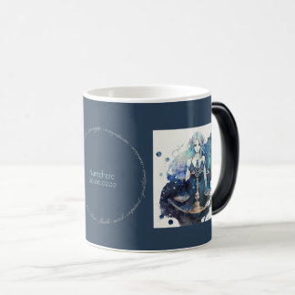 Caneca Mágica Crie seu próprio Blue & Teal Libra Zodiac