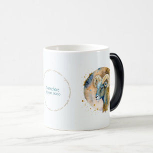 Caneca Mágica Crie seu próprio Capricórnio Místico Dourado e Azu