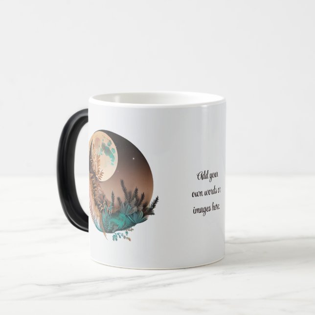 Caneca Mágica Crie Seu Próprio Céu Boho da Lua Cheia (Frente Esquerda)