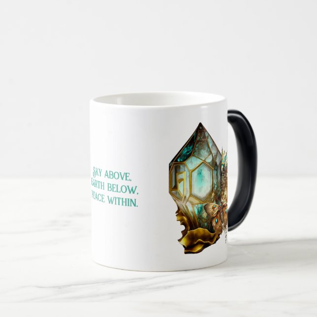 Caneca Mágica Crie Seu Próprio Cristal De Borboleta Steampunk (Frente Esquerda)