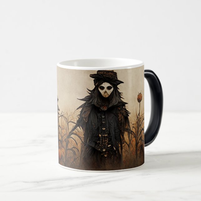 Caneca Mágica Crie Seu Próprio Espantalho Gótico Assustador (Frente Esquerda)