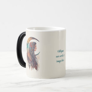Caneca Mágica Crie Seu Próprio Espiritual Floral Boho Lua Gratui