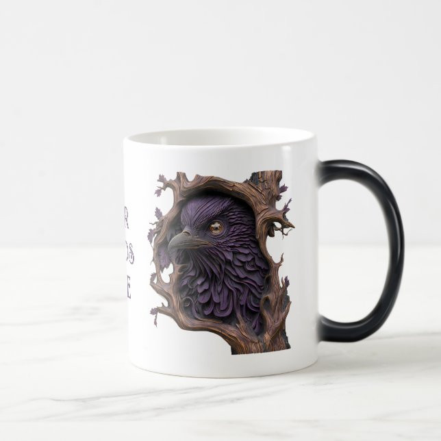 Caneca Mágica Crie Seu Próprio Faux Bois Gravado Black Raven (Direita)