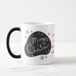 Caneca Mágica Crie Seu Próprio Feliz Natal Preto e Branco