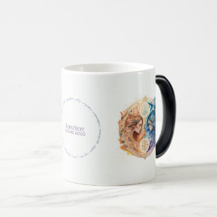 Caneca Mágica Crie seu próprio Gemini Místico Azul e Dourado Zod