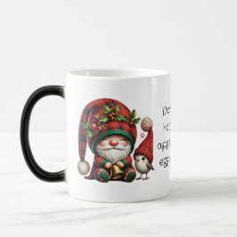 Caneca Mágica Crie Seu Próprio Gnome e Pássaro Xadrez de Natal