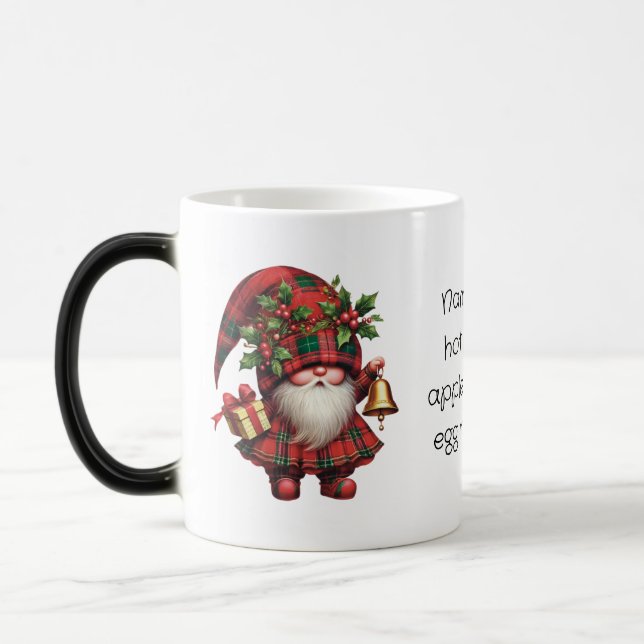 Caneca Mágica Crie seu próprio gnomo alegre da Xadrez de Natal (Esquerda)