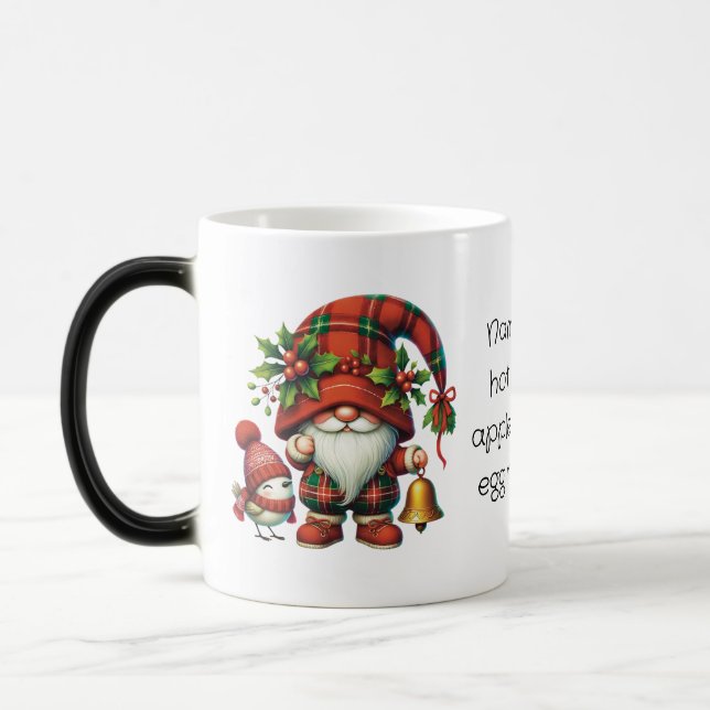 Caneca Mágica Crie seu próprio Gnomo de Xadrez de Natal feliz (Esquerda)