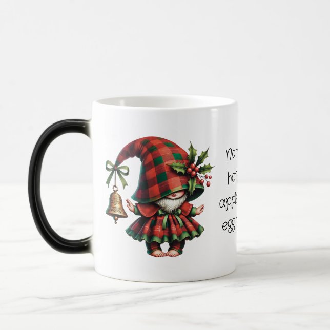 Caneca Mágica Crie seu próprio Gnomo de Xadrez de Natal tímido (Esquerda)