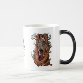 Caneca Mágica Crie Seu Próprio Lobo Faux Bois de Madeira Esculpi