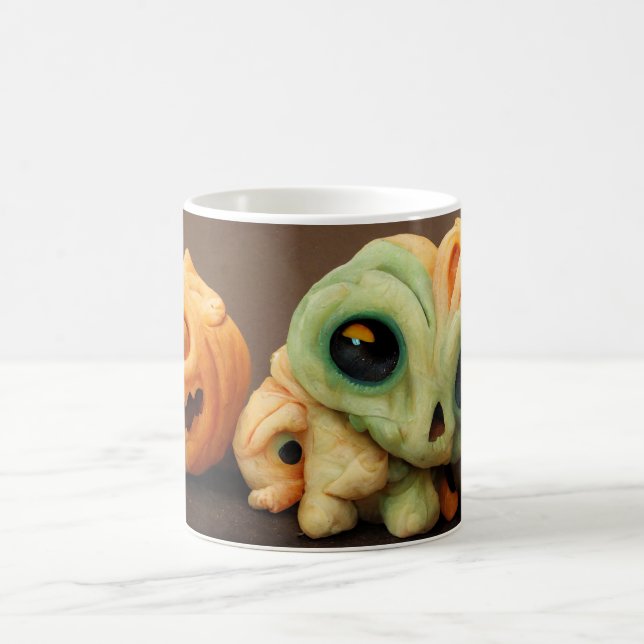 Caneca Mágica Crie seu próprio monstro de Halloween bonito (Centro)
