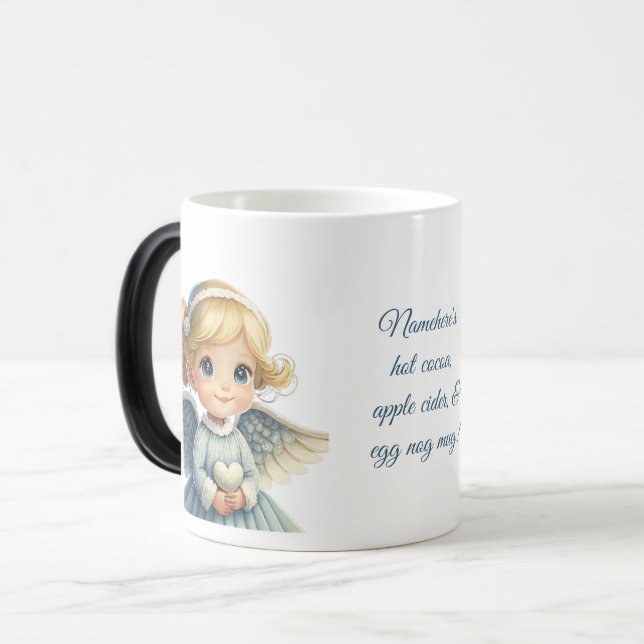 Caneca Mágica Crie seu próprio Natal Azul e Louro (Frente Esquerda)