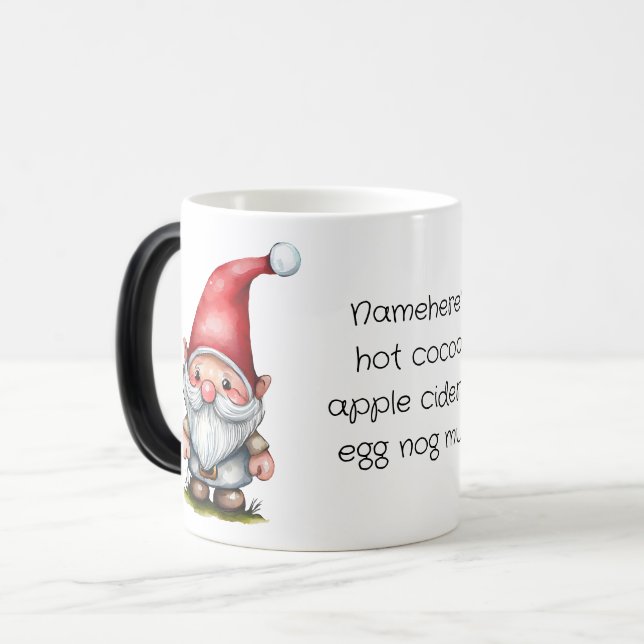 Caneca Mágica Crie seu próprio Natal de Gnomo Vermelho (Frente Esquerda)