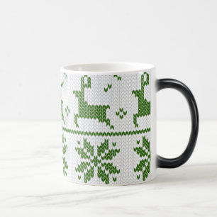 Caneca Mágica Crie Seu Próprio Padrão De Suéter De Natal Verde