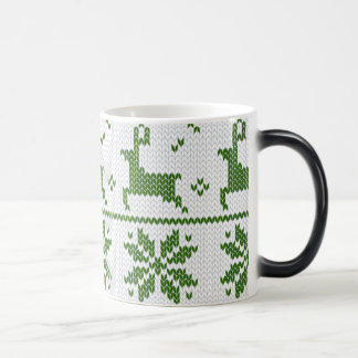 Caneca Mágica Crie Seu Próprio Padrão De Suéter De Natal Verde