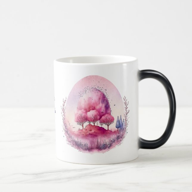 Caneca Mágica Crie seu próprio panorama em árvore rosa (Direita)