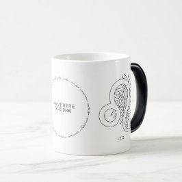 Caneca Mágica Crie seu próprio preto e branco Elegante Leo Zodia