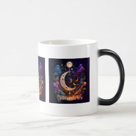 Caneca Mágica Crie seu próprio Rainbow Crescent Moon e Wildflowe