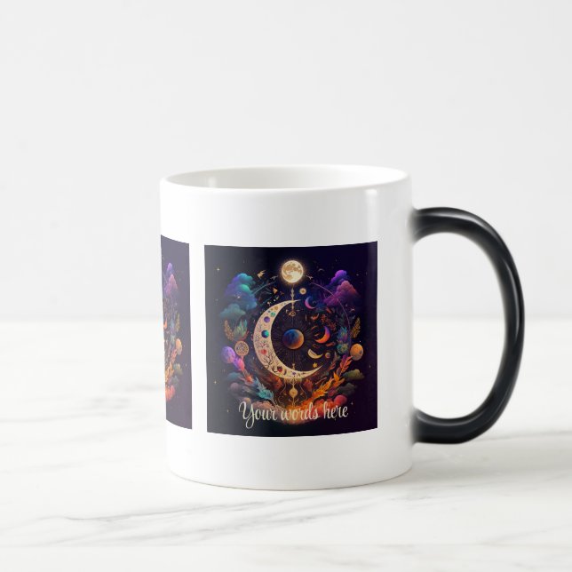 Caneca Mágica Crie seu próprio Rainbow Crescent Moon e Wildflowe (Direita)