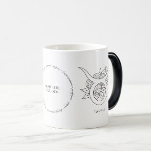 Caneca Mágica Crie seu próprio Touro Negro e Branco Elegante