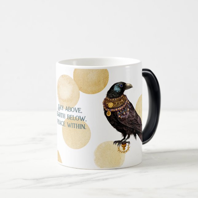 Caneca Mágica Crie Seu Próprio Vitoriano Steampunk Raven (Frente Esquerda)