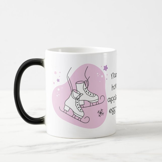 Caneca Mágica Crie seus Skates de gelo estrelado cor-de-rosa (Esquerda)