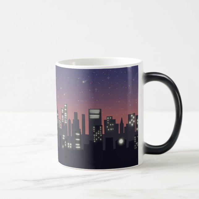 Caneca Mágica Crie sua cidade ao anoitecer (Direita)