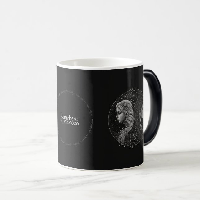 Caneca Mágica Crie sua própria astrologia mística Gemini Zodiac (Frente Esquerda)