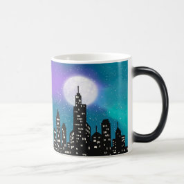 Caneca Mágica Crie sua própria Aurora Borealis Cidade Noturna