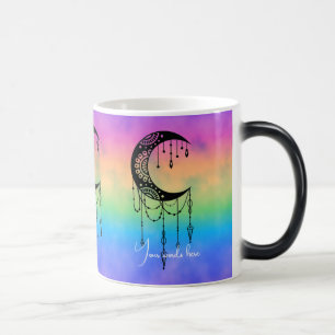 Caneca Mágica Crie sua própria Boho Mandala Moon Silhouette